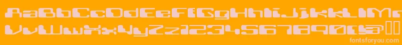 RETRRG  -Schriftart – Rosa Schriften auf orangefarbenem Hintergrund