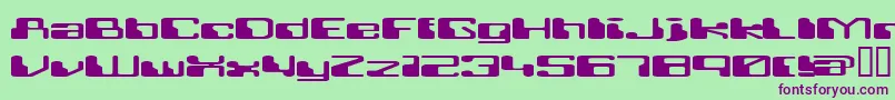 RETRRG  -Schriftart – Violette Schriften auf grünem Hintergrund