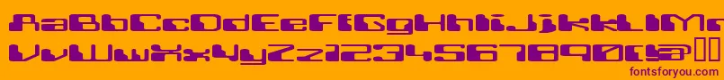 RETRRG  -fontti – violetit fontit oranssilla taustalla