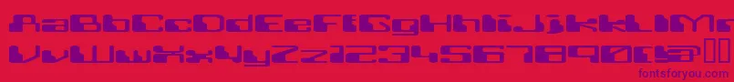 RETRRG  -fontti – violetit fontit punaisella taustalla