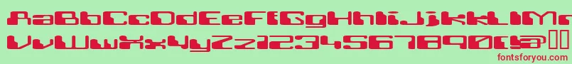 RETRRG  -fontti – punaiset fontit vihreällä taustalla