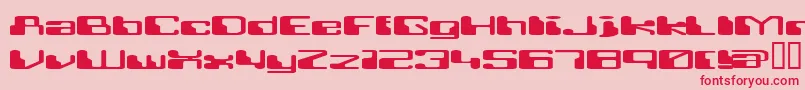 RETRRG  -fontti – punaiset fontit vaaleanpunaisella taustalla
