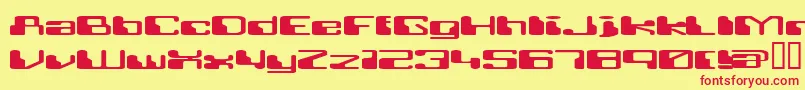 Шрифт RETRRG   – красные шрифты на жёлтом фоне