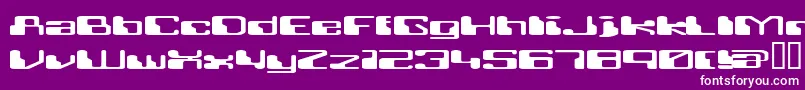 RETRRG  -Schriftart – Weiße Schriften auf violettem Hintergrund
