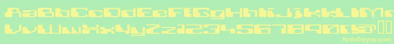 RETRRG  -fontti – keltaiset fontit vihreällä taustalla
