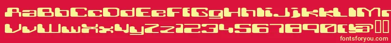RETRRG  -fontti – keltaiset fontit punaisella taustalla