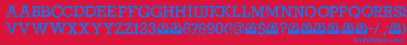 Return Policy DEMO Font – Blue Fonts on Red Background