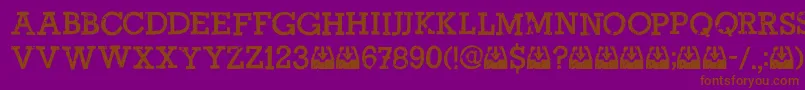 Return Policy DEMO Font – Brown Fonts on Purple Background