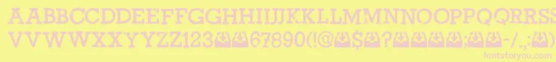 Return Policy DEMO Font – Pink Fonts on Yellow Background