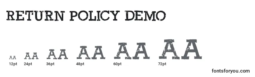 Return Policy DEMO Font Sizes