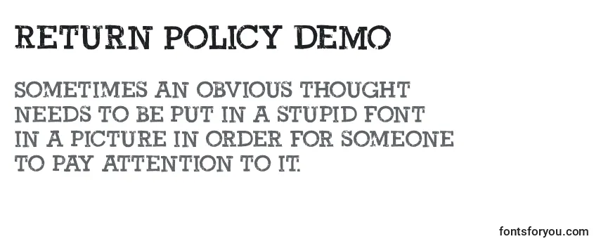 Return Policy DEMO Font