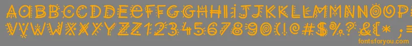 フォントRetwisted – オレンジの文字は灰色の背景にあります。