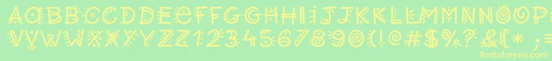 Retwisted Font – Yellow Fonts on Green Background