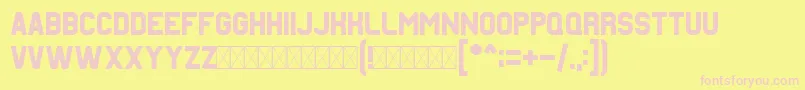 Revalate FreeVersion-fontti – vaaleanpunaiset fontit keltaisella taustalla