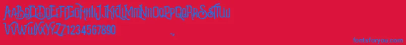 Revalina Font – Blue Fonts on Red Background