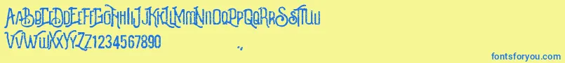 Revalina Font – Blue Fonts on Yellow Background