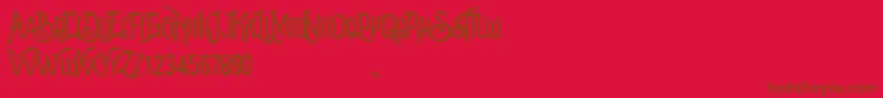 Revalina Font – Brown Fonts on Red Background