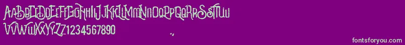 Revalina Font – Green Fonts on Purple Background