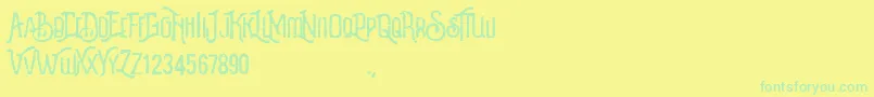 Revalina Font – Green Fonts on Yellow Background