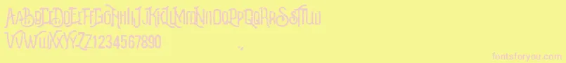 Revalina Font – Pink Fonts on Yellow Background