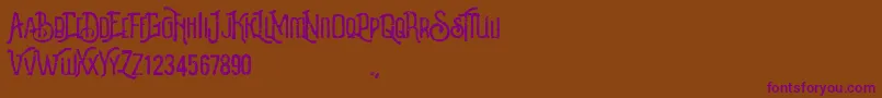 Revalina-Schriftart – Violette Schriften auf braunem Hintergrund