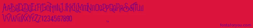 Revalina Font – Purple Fonts on Red Background