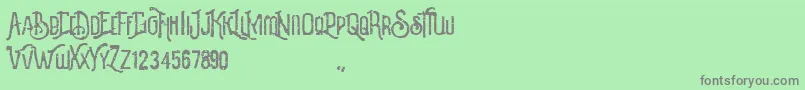 Revalina-fontti – harmaat kirjasimet vihreällä taustalla