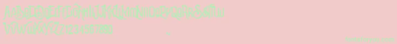 Revalina Font – Green Fonts on Pink Background