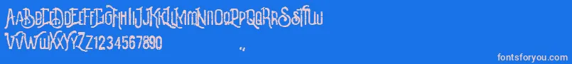 フォントRevalina – ピンクの文字、青い背景