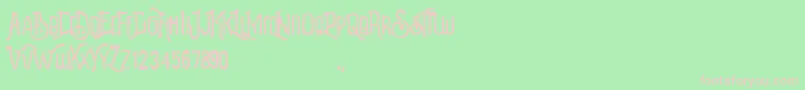 フォントRevalina – 緑の背景にピンクのフォント