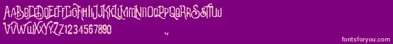 Revalina-Schriftart – Rosa Schriften auf violettem Hintergrund