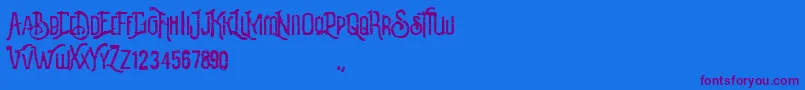 Revalina-Schriftart – Violette Schriften auf blauem Hintergrund