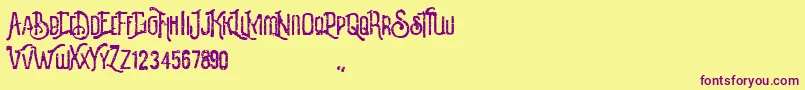 Revalina-fontti – violetit fontit keltaisella taustalla
