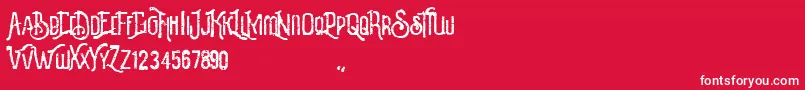 Revalina-fontti – valkoiset fontit punaisella taustalla