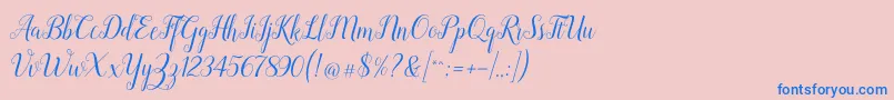 Revallyna Font – Blue Fonts on Pink Background