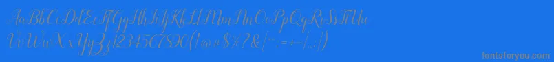Revallyna Font – Gray Fonts on Blue Background