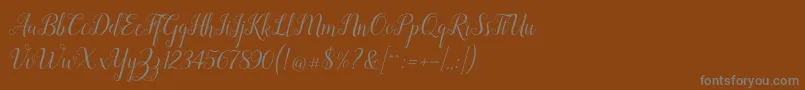 Revallyna Font – Gray Fonts on Brown Background