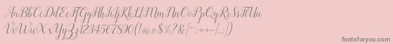 Revallyna Font – Gray Fonts on Pink Background
