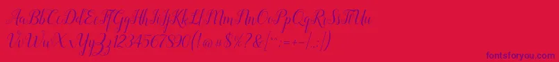 Revallyna Font – Purple Fonts on Red Background