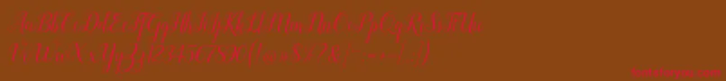 Revallyna-Schriftart – Rote Schriften auf braunem Hintergrund