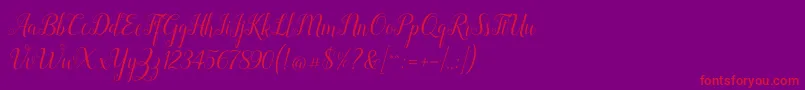 Шрифт Revallyna – красные шрифты на фиолетовом фоне