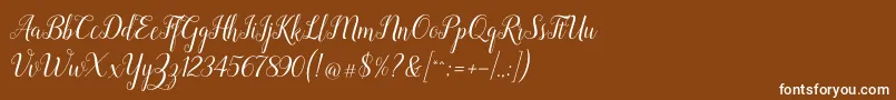 Revallyna Font – White Fonts on Brown Background