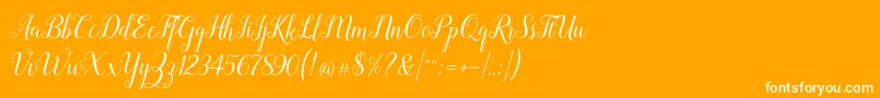 Revallyna-Schriftart – Weiße Schriften auf orangefarbenem Hintergrund