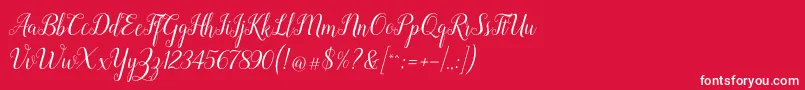 フォントRevallyna – 赤い背景に白い文字