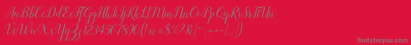 Revallyna-Schriftart – Graue Schriften auf rotem Hintergrund