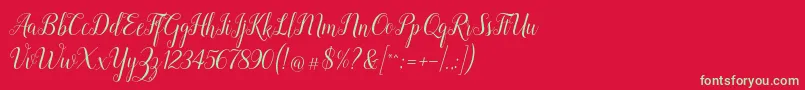 Revallyna Font – Green Fonts on Red Background
