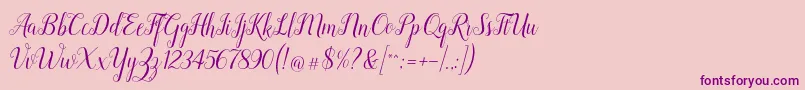 More about Revallyna Font Revallyna Font – Purple Fonts on Pink Background