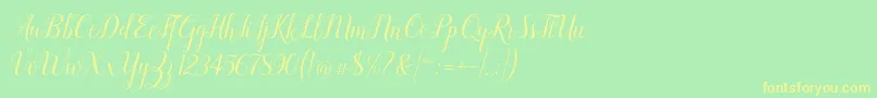 Revallyna Font – Yellow Fonts on Green Background