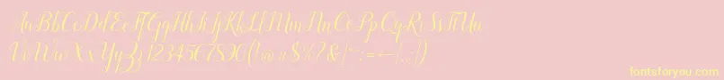 Revallyna Font – Yellow Fonts on Pink Background