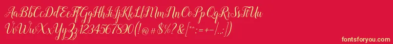 Revallyna-Schriftart – Gelbe Schriften auf rotem Hintergrund